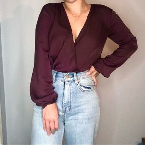 Urban Outfitters purple cross front bodysuit